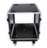 10U Space Rack Mount Flight Case 24 Inch Depth W-Casters