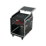 13U Top Mixer Audio Console DJ 12U Front Rack Combo Flight Case W Laptop Shelf and Casters