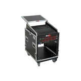 13U Top Mixer Audio Console DJ 12U Front Rack Combo Flight Case W Laptop Shelf and Casters