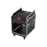 13U Top Mixer Audio Console DJ 12U Front Rack Combo Flight Case W Laptop Shelf and Casters