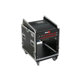 13U Top Mixer Audio Console DJ 12U Front Rack Combo Flight Case W Laptop Shelf and Casters