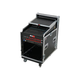 13U Top Mixer Audio Console DJ 12U Front Rack Combo Flight Case W Laptop Shelf and Casters