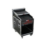 13U Top Mixer Audio Console DJ 12U Front Rack Combo Flight Case W Laptop Shelf and Casters