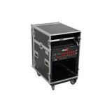 13U Top Mixer Audio Console DJ 12U Front Rack Combo Flight Case W Laptop Shelf and Casters