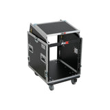 13U Top Mixer Audio Console DJ 12U Front Rack Combo Flight Case W Laptop Shelf and Casters