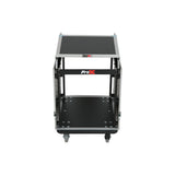 13U Top Mixer Audio Console DJ 12U Front Rack Combo Flight Case W Laptop Shelf and Casters