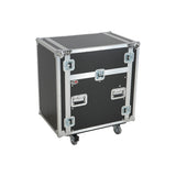 13U Top Mixer Audio Console DJ 12U Front Rack Combo Flight Case W Laptop Shelf and Casters
