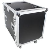12U Space Amp Rack Mount ATA Flight Case 24 Inch Depth W-Casters