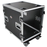 12U Space Amp Rack Mount ATA Flight Case 24 Inch Depth W-Casters