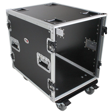 12U Space Amp Rack Mount ATA Flight Case 24 Inch Depth W-Casters