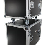 10U Space Rack Mount Flight Case 24 Inch Depth W-Casters