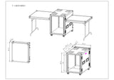 14U Vertical 24" deep Rail to RailShockproof Amp/Rack Case w/ dual side tables and 4 Casters