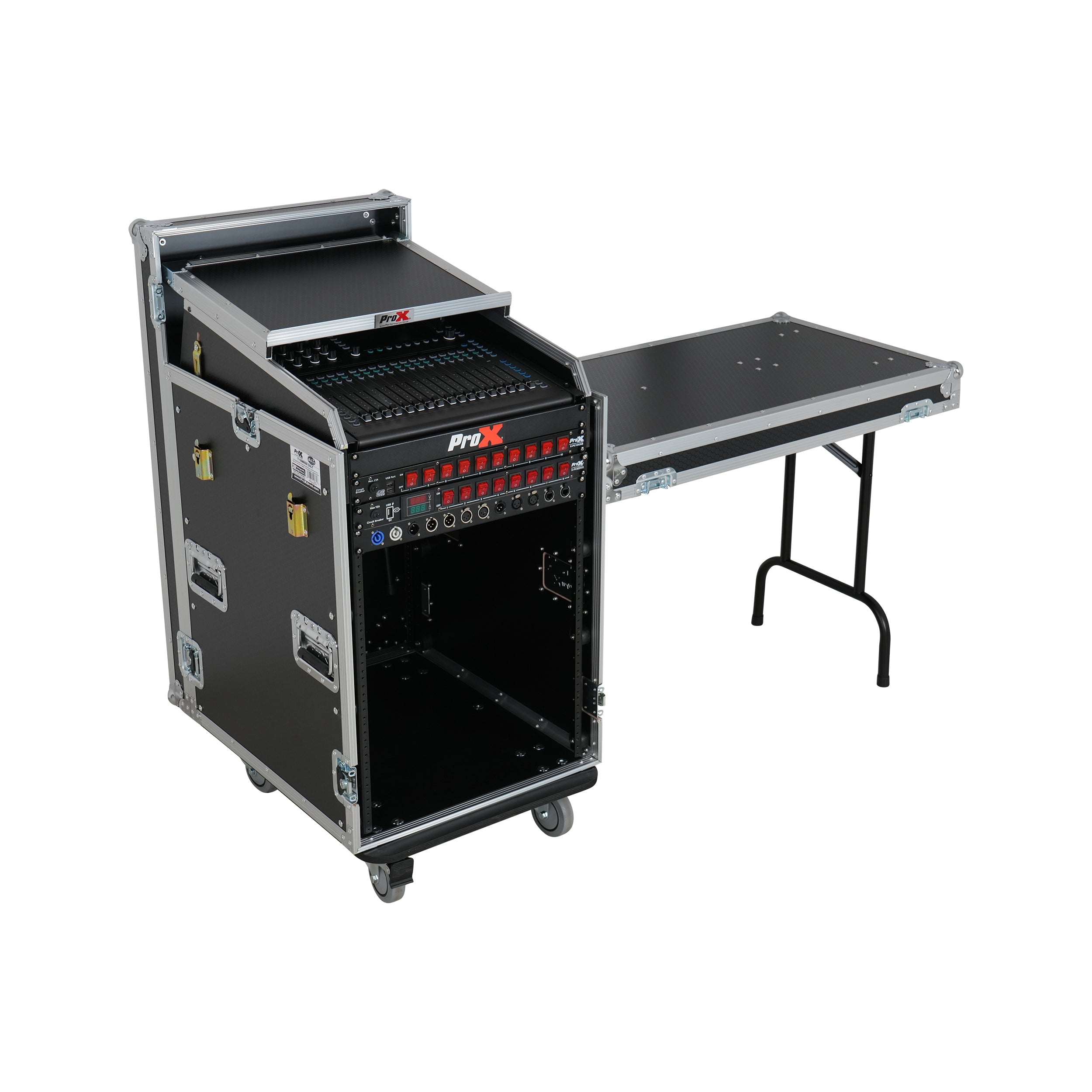 Universal 19 Rack-mount Mixer with 13U Top and 16U Front with 2 Side Work Tables