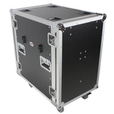 16U Space Amp Rack Mount ATA Flight Case | 24" Depth | Incl. 2x Side Tables and Casters