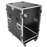 16U Space Amp Rack Mount ATA Flight Case | 24" Depth | Incl. 2x Side Tables and Casters