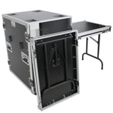 16U Space Amp Rack Mount ATA Flight Case | 24" Depth | Incl. 2x Side Tables and Casters