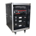 16U 24" Deep Vertical Rack to Rack Shock Mount Case with 2 Sliding Slam Doors & 4" Caster Wheels