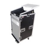 18U Vertical Rack Mount Flight Case with 10U Top for Mixer Combo Amp Rack with Caster Wheels