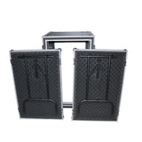 14U Vertical 24" deep Rail to RailShockproof Amp/Rack Case w/ dual side tables and 4 Casters