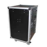 18U Vertical Shockproof Rack Case 20 In Deep W-Side Tables and Casters