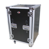 18U Vertical Shockproof Rack Case 20 In Deep W-Side Tables and Casters