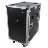 18U Space Amp Rack Mount ATA Flight Case 24 Inch Depth W-Casters