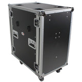 18U Space Amp Rack Mount ATA Flight Case 24 Inch Depth W-Casters