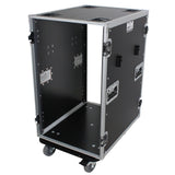 18U Space Amp Rack Mount ATA Flight Case 24 Inch Depth W-Casters