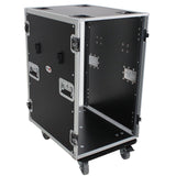 18U Space Amp Rack Mount ATA Flight Case 24 Inch Depth W-Casters