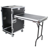 18U Space Amp Rack Mount ATA Flight Case 24 Inch Depth W-Casters
