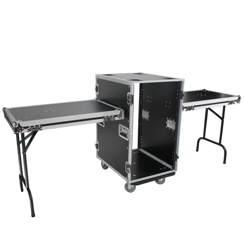18U Space Amp Rack Mount ATA Flight Case 24 Inch Depth W-Casters
