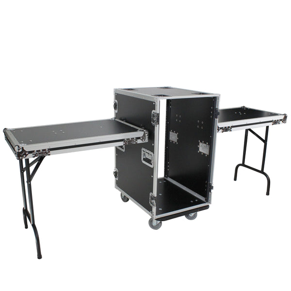 18U Space Amp Rack Mount ATA Flight Case 24 Inch Depth W-Casters