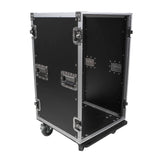 18U Space Amp Rack Mount ATA Flight Case 19 Inch Depth W-Casters