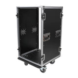 18U Space Amp Rack Mount ATA Flight Case 19 Inch Depth W-Casters