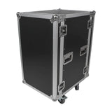 18U Space Amp Rack Mount ATA Flight Case 19 Inch Depth W-Casters