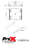 1U Ventilated Sliding Rack Tray Shelf fits 19" Standard Rack Mount