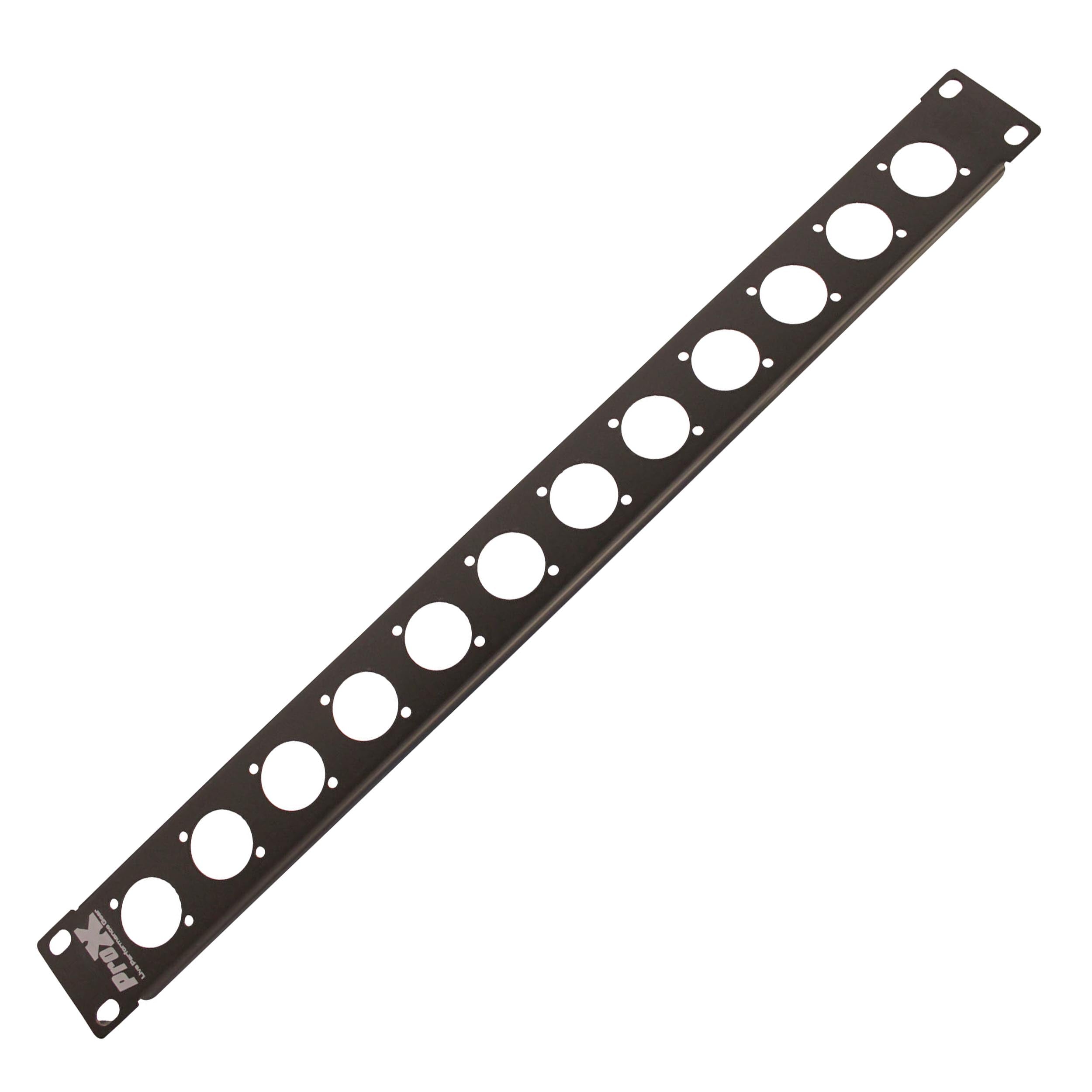 ProX 1U Rack Panel Punched for 12 XLR, Speaker twist connector or Power Connection compatible Connectors
