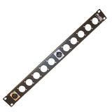 ProX 1U Rack Panel Punched for 12 XLR, Speaker twist connector or Power Connection compatible Connectors