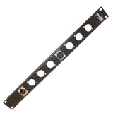 1U Rack Panel Punched for 8 XLR, Speaker twist connector or power Connection Compatible Connectors