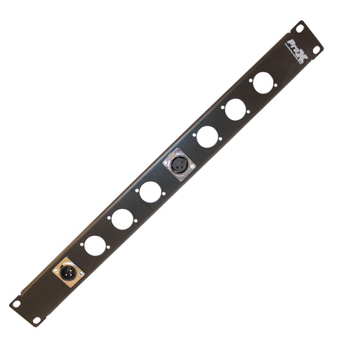 1U Rack Panel Punched for 8 XLR, Speaker twist connector or power Connection Compatible Connectors