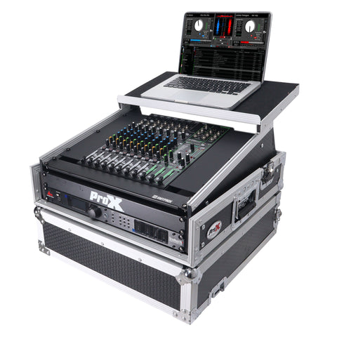 2U Rack Front and 10U Top Mixer Mobile DJ Combo ATA Flight Style Case