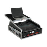 13U Top Mixer and 2U Rack Combo Flight Case with Laptop Shelf and 3 removable doors