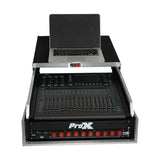 13U Top Mixer and 2U Rack Combo Flight Case with Laptop Shelf and 3 removable doors