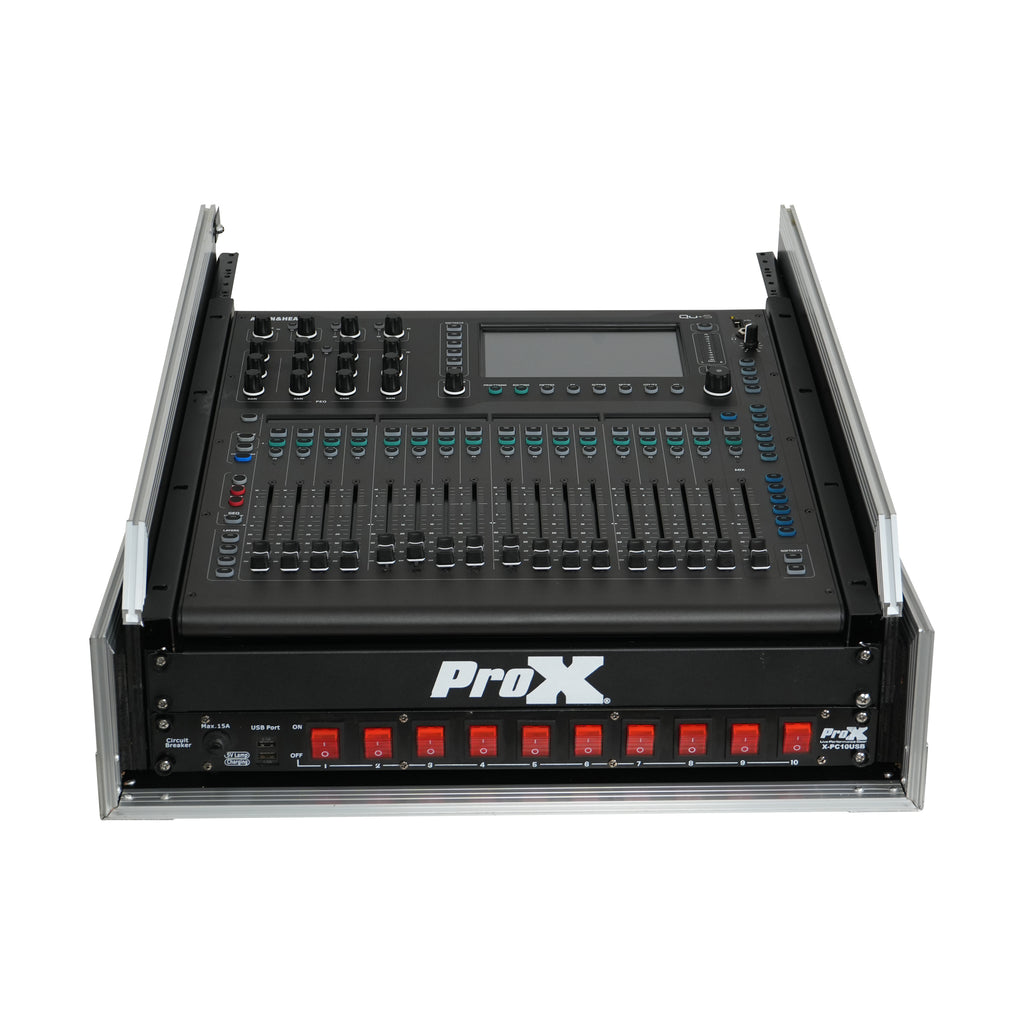13U Top Mixer and 2U Rack Combo Flight Case with Laptop Shelf and 3 removable doors