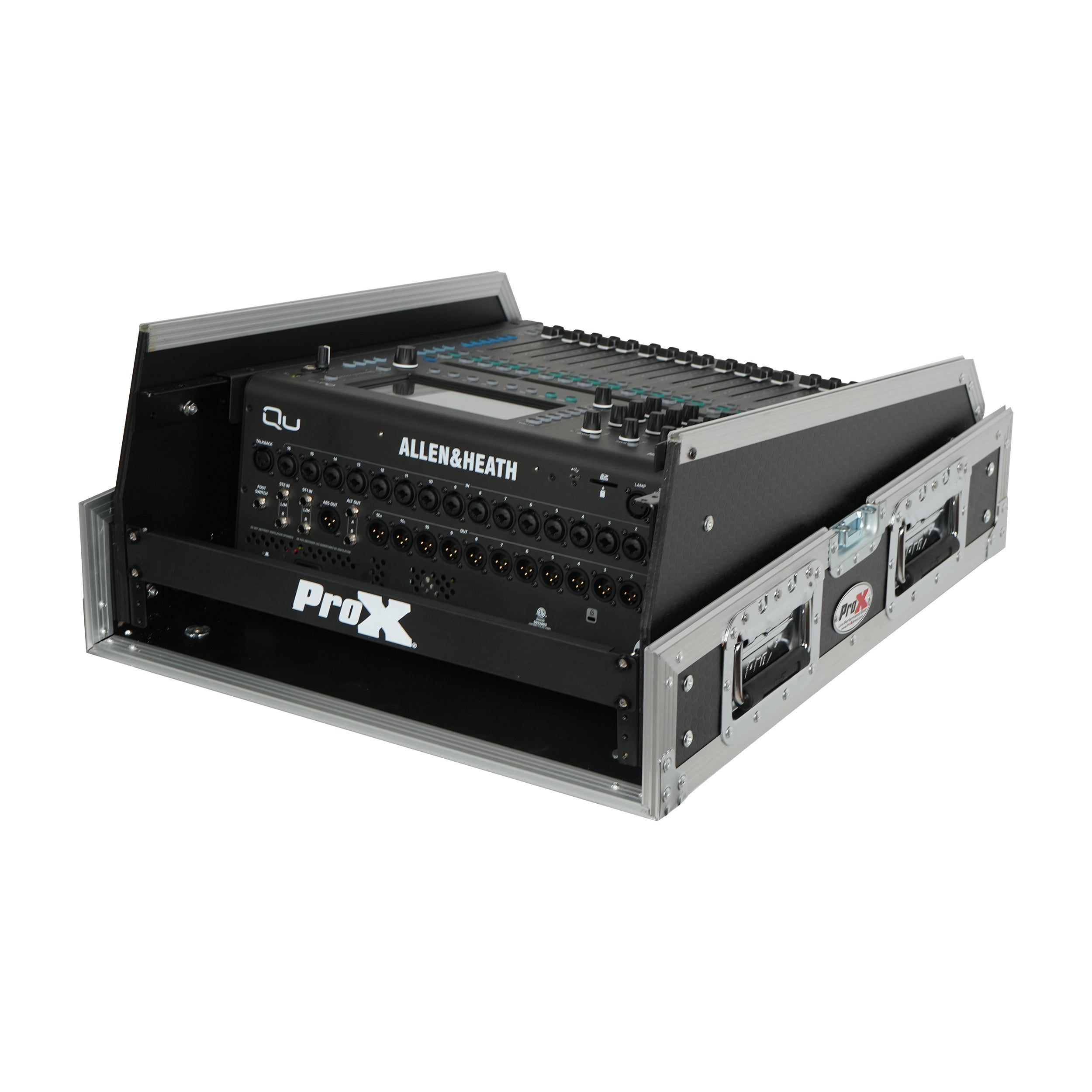 13U Top Mixer and 2U Rack Combo Flight Case with Laptop Shelf and 3 removable doors