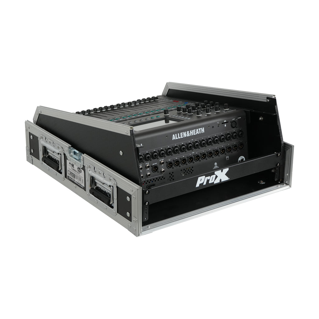 13U Top Mixer and 2U Rack Combo Flight Case with Laptop Shelf and 3 removable doors