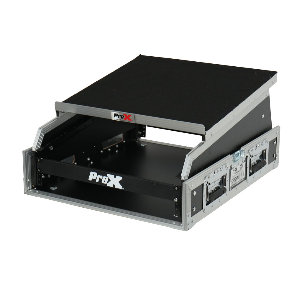 13U Top Mixer and 2U Rack Combo Flight Case with Laptop Shelf and 3 removable doors