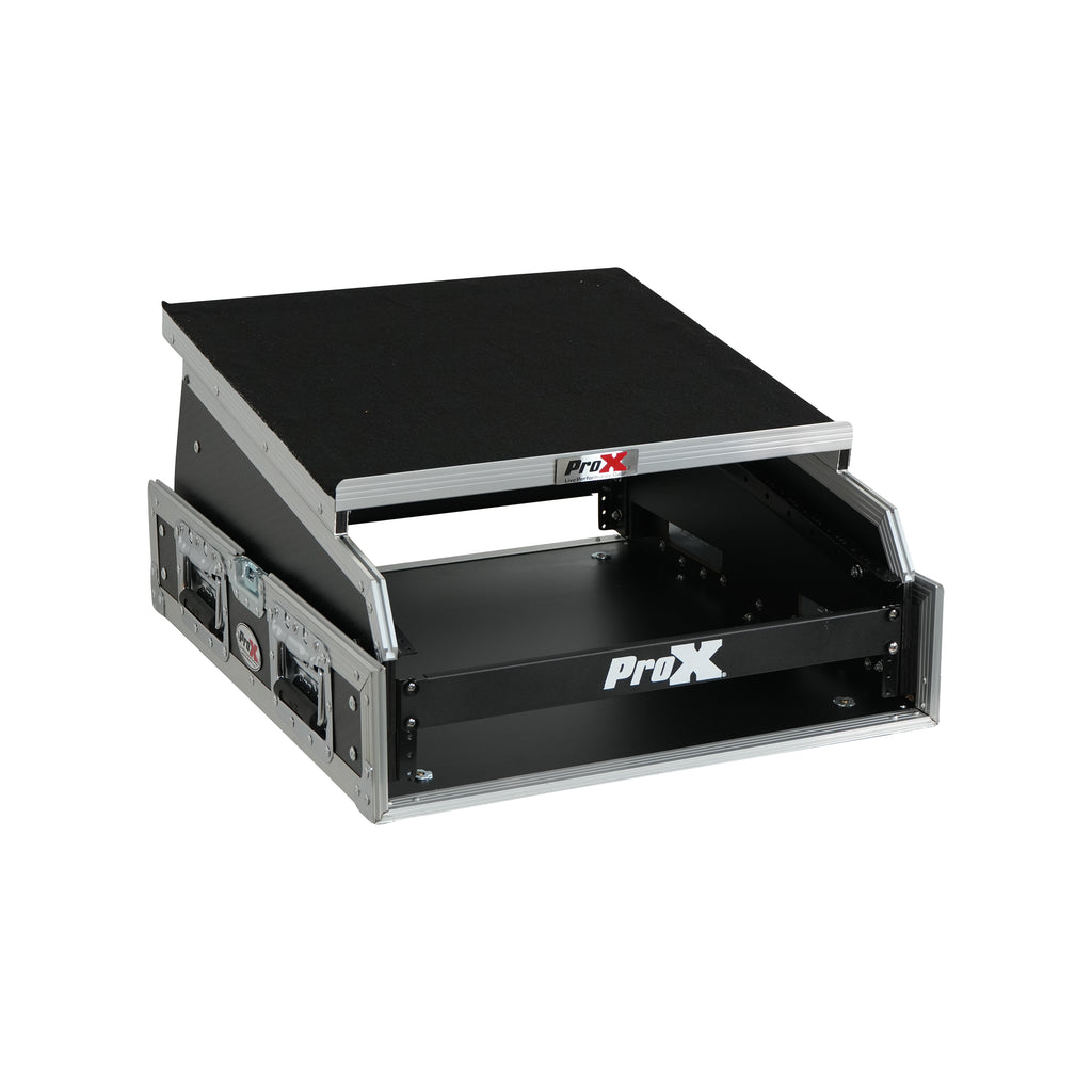 13U Top Mixer and 2U Rack Combo Flight Case with Laptop Shelf and 3 removable doors