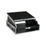 13U Top Mixer and 2U Rack Combo Flight Case with Laptop Shelf and 3 removable doors