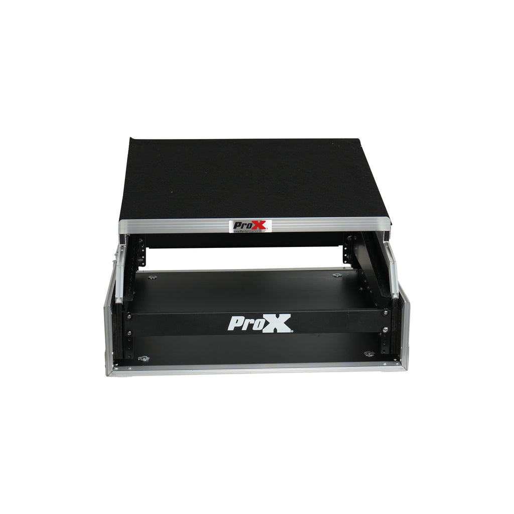 13U Top Mixer and 2U Rack Combo Flight Case with Laptop Shelf and 3 removable doors